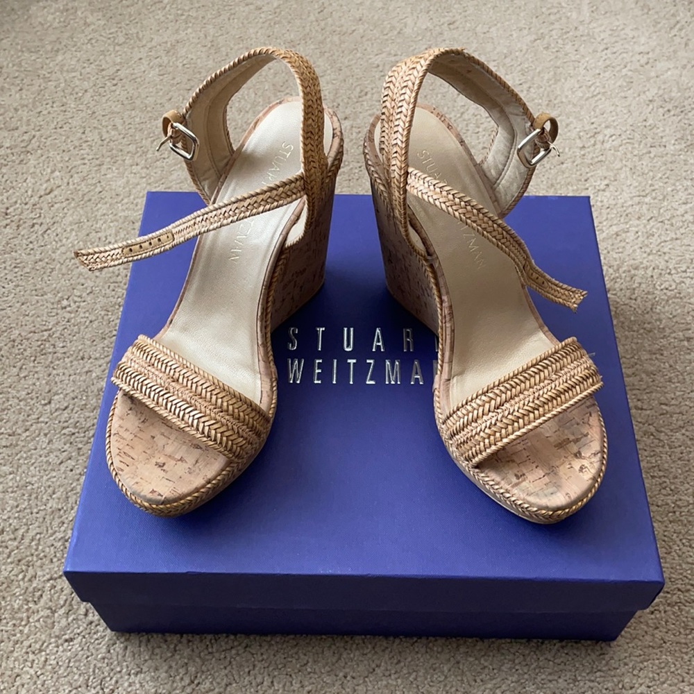 STUART WEITZMAN Cork Wedge Sandals